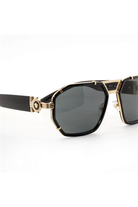 occhiali da sole versace wayfarer squadrati neri uomo|Occhiali da sole Greca .